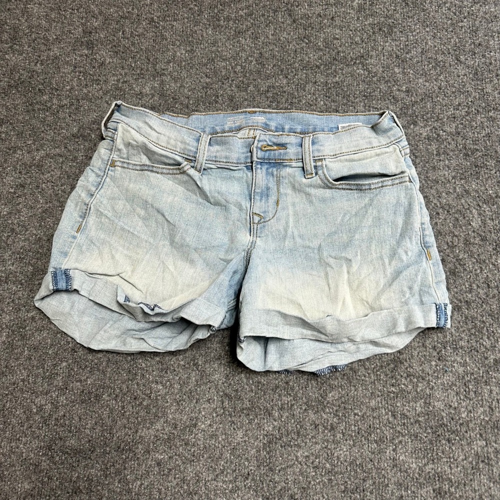 Old Navy Shorts Womens Size 2 Light Wash Denim Semi-Fitted Stretch Cuffed Casual